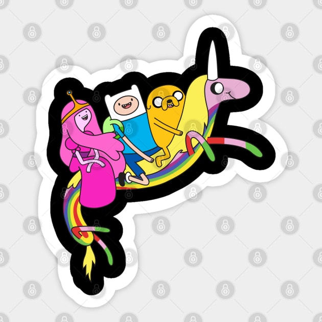 Finn and Jake Sticker by Plushism